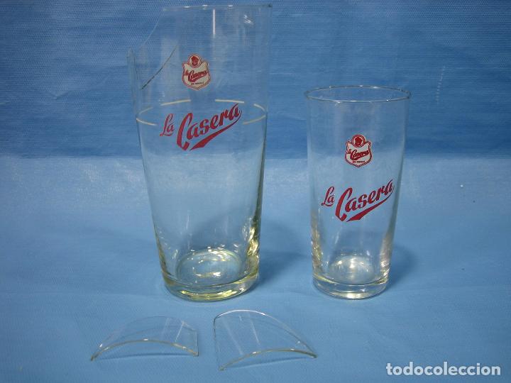 Antiguidades: Vasos antiguos de la casera. Altura14 y  10,5 cm.