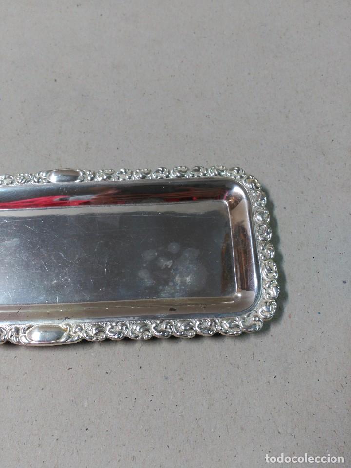Antig&uuml;edades: BANDEJA TARJETERO EN METAL PLATEADO - Foto 8