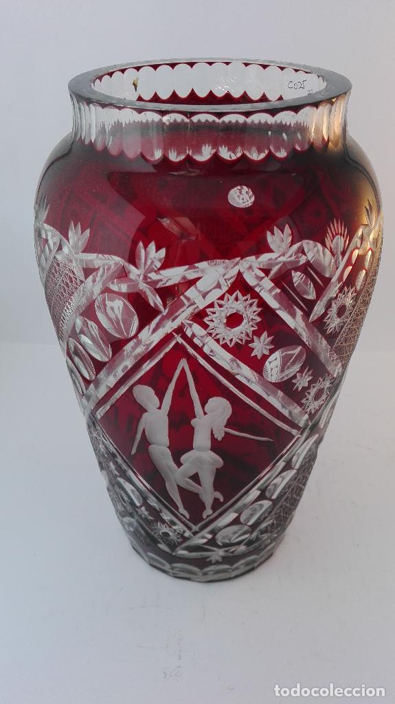 Antig&uuml;edades: JARRON CRISTAL DE BOHEMIA TALLADO - Foto 1