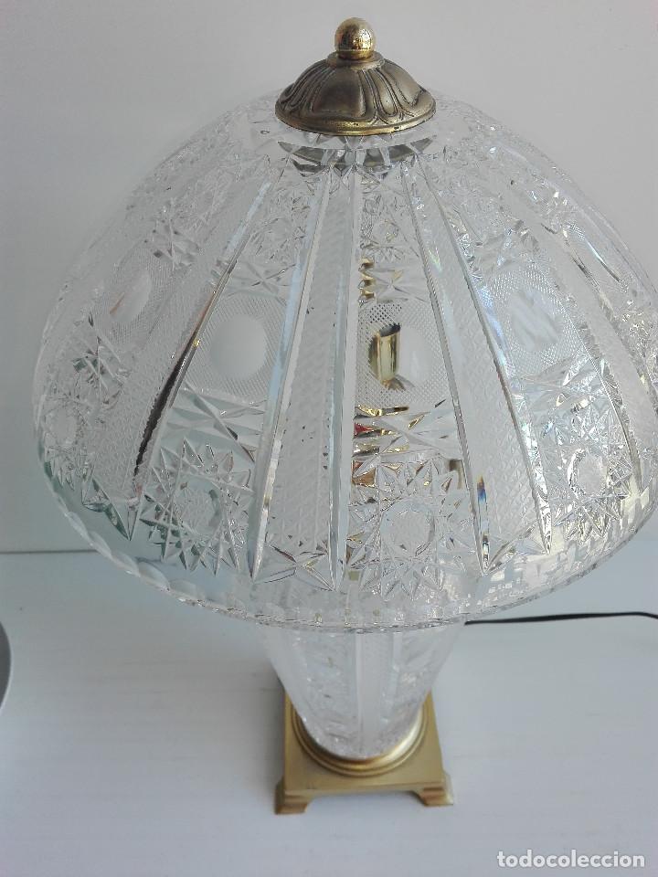 Antig&uuml;edades: LAMPARA DE CRISTAL DE BOHEMIA EN BASE DE BRONCE - Foto 2