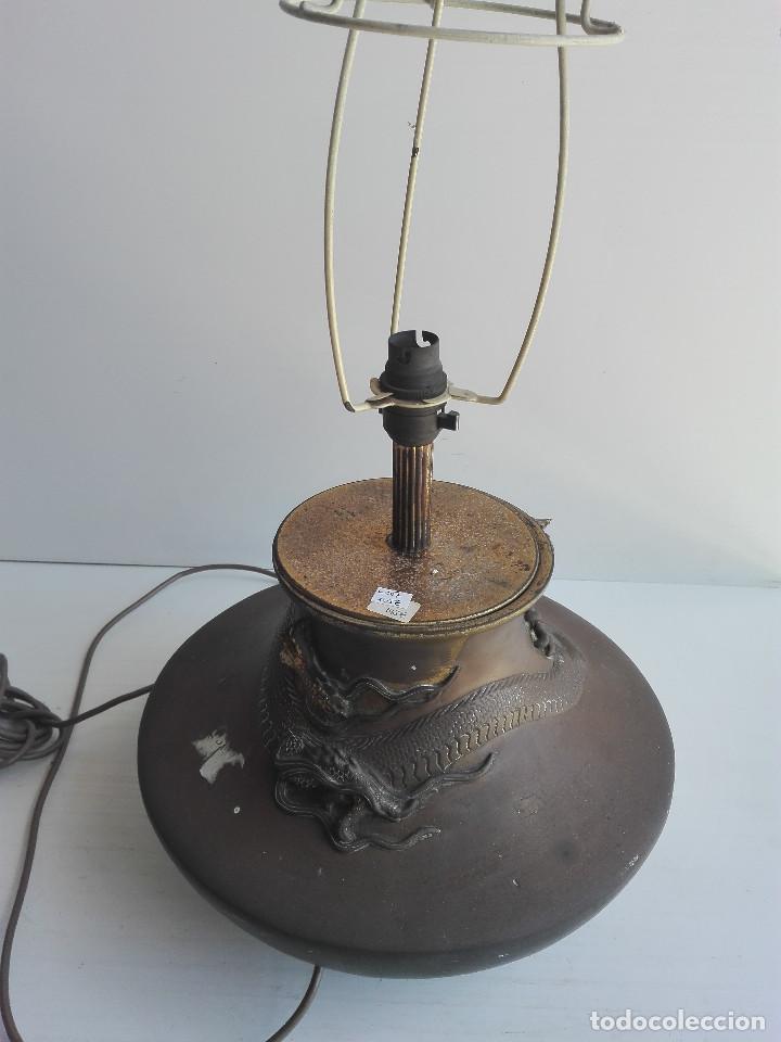 Antig&uuml;edades: PIE DE LAMPARA DE BRONCE JAPONESA - Foto 2