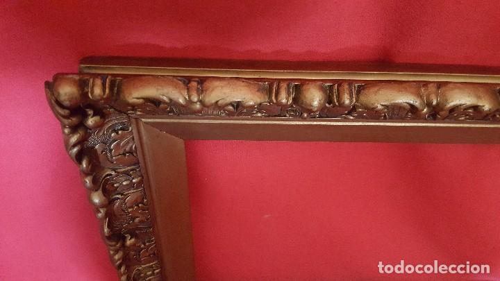 Antig&uuml;edades: Marco de madera antiguo dorado. - Foto 3