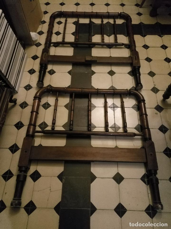 Antig&uuml;edades: CAMA DE MADERA ANTIGUA TORNEADA - Foto 16