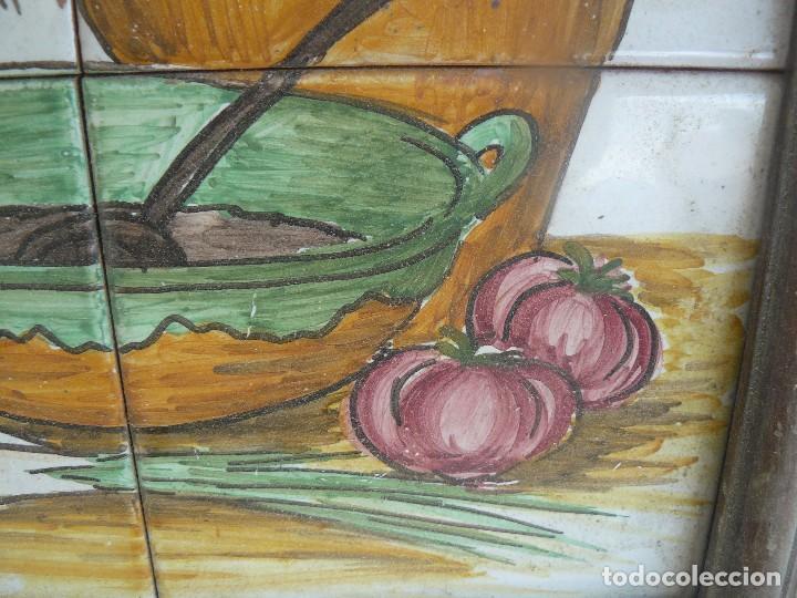 Antig&uuml;edades: PLAFON DE 4 AZULEJOS FORMANDO BODEGON - Foto 5