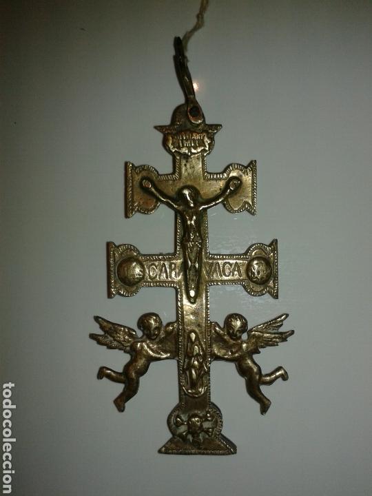 Antig&uuml;edades: CRUZ DE CARABACA EN BRONCE EN RELIEVES - Foto 7