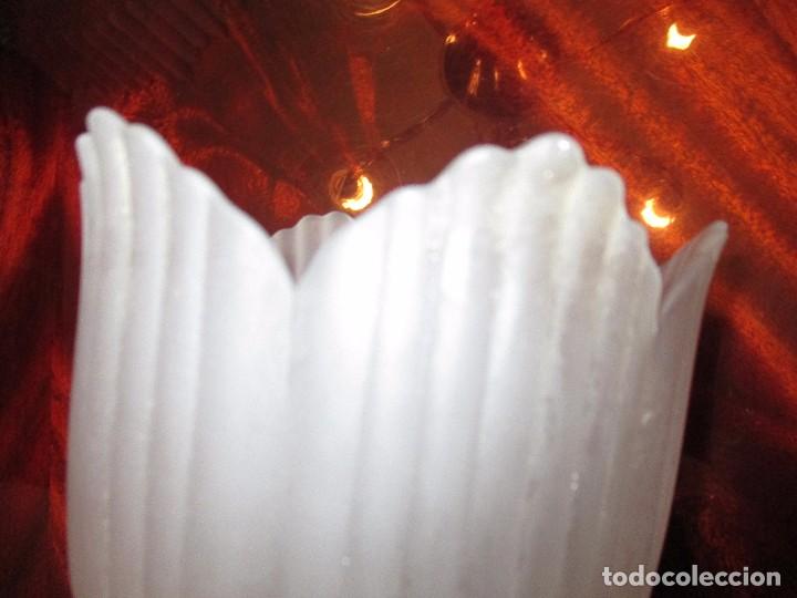 Antig&uuml;edades: tulipa de cristal esmerilado - Foto 2