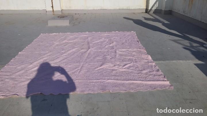 Antig&uuml;edades: Colcha Rosa vintage. - Foto 4