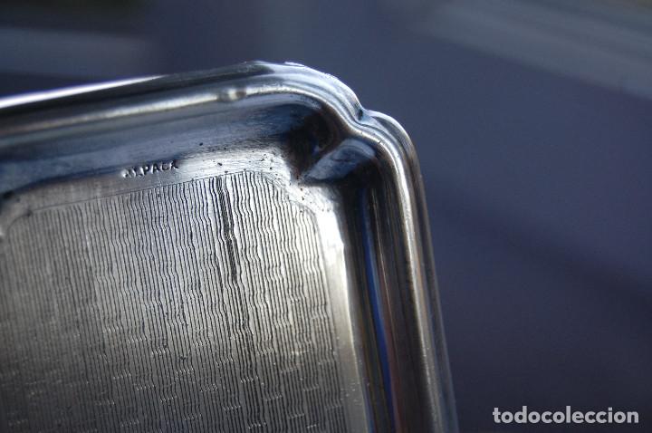 Antig&uuml;edades: Bandeja rectangular de alpaca. Medidas: 20x7 cm. - Foto 5