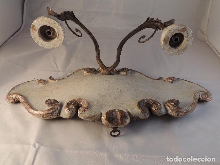 Antig&uuml;edades: APLIQUE ITALIANO EN MADERA POLICROMADA - Foto 3