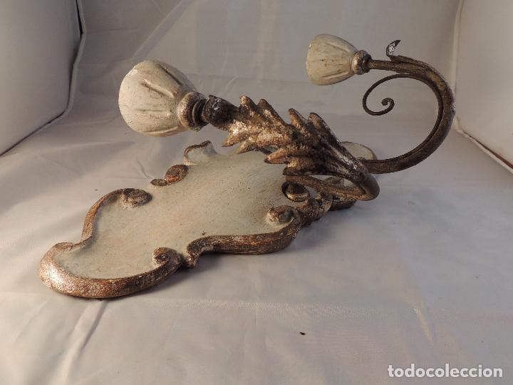Antig&uuml;edades: APLIQUE ITALIANO EN MADERA POLICROMADA - Foto 5