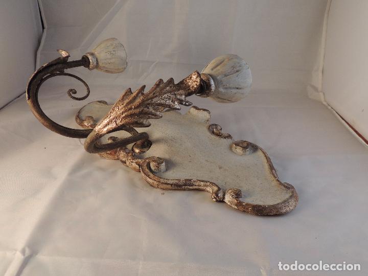 Antig&uuml;edades: APLIQUE ITALIANO EN MADERA POLICROMADA - Foto 6