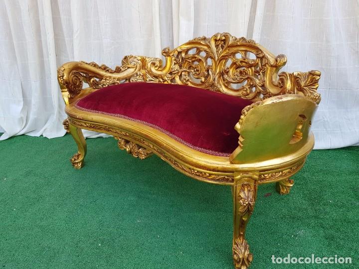 Antig&uuml;edades: DIV&Aacute;N ESTILO FRNCES PAN DE ORO - Foto 3
