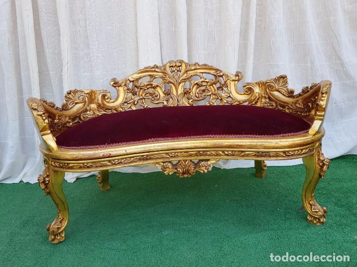 Antig&uuml;edades: DIV&Aacute;N ESTILO FRNCES PAN DE ORO - Foto 6