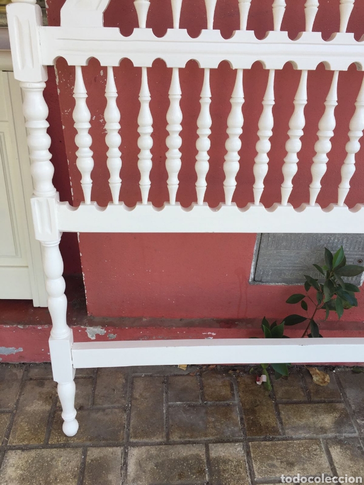 Antig&uuml;edades: CABECERO CASTELLANO BLANCO - Foto 2