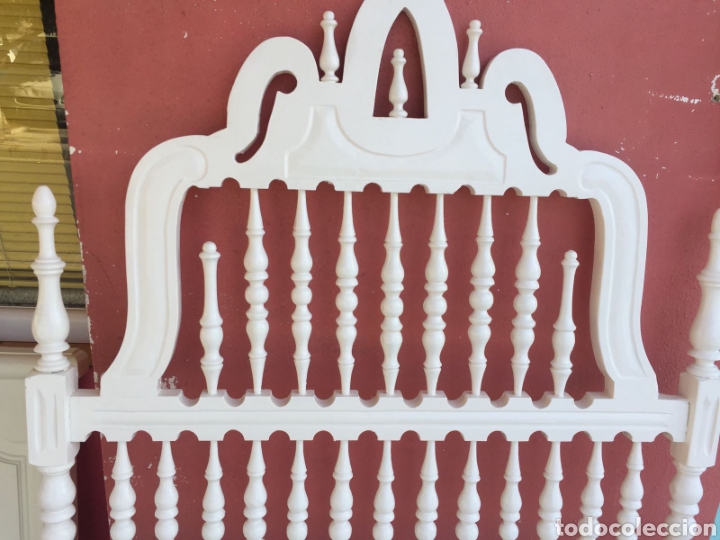 Antig&uuml;edades: CABECERO CASTELLANO BLANCO - Foto 6