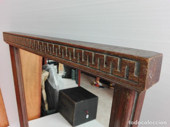 Antig&uuml;edades: ESPEJO, MARCO CON PEQUE&Ntilde;A GRECA TALLADA - Foto 2