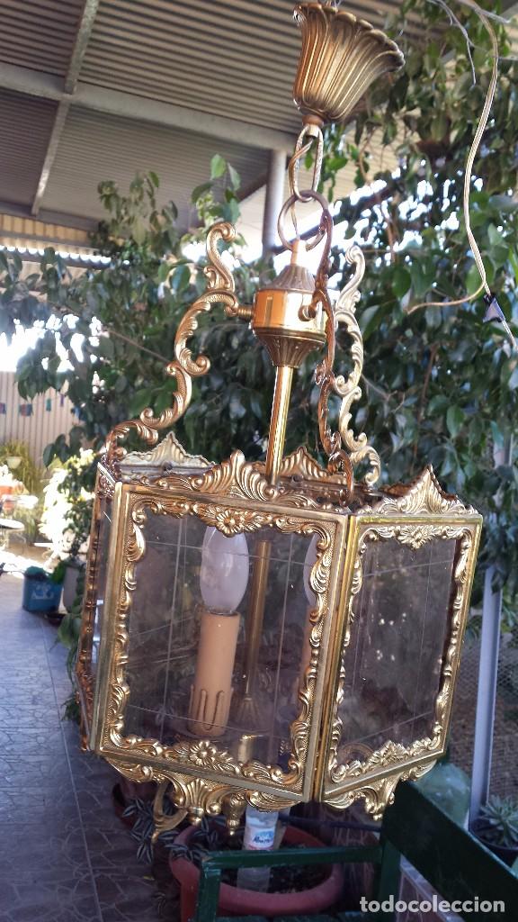Antig&uuml;edades: precioso farol en bronce, - Foto 1