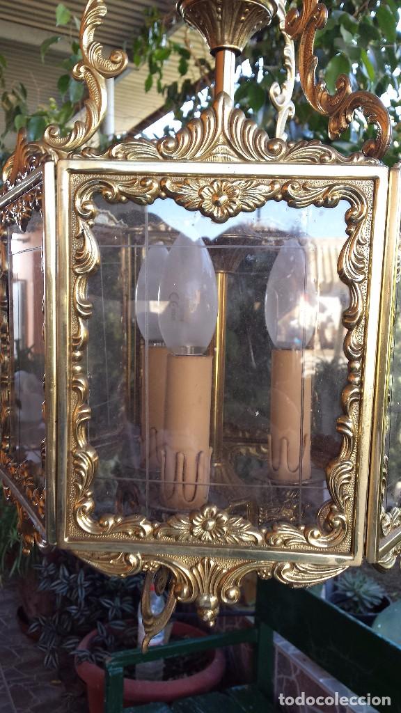 Antig&uuml;edades: precioso farol en bronce, - Foto 4