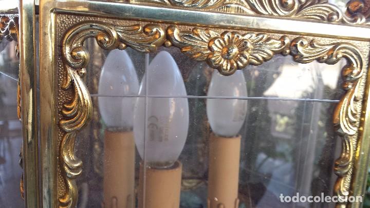 Antig&uuml;edades: precioso farol en bronce, - Foto 8