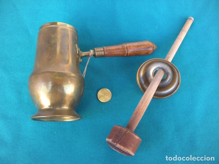 Antig&uuml;edades: ANTIGUA CHOCOLATERA DE BRONCE - Foto 5