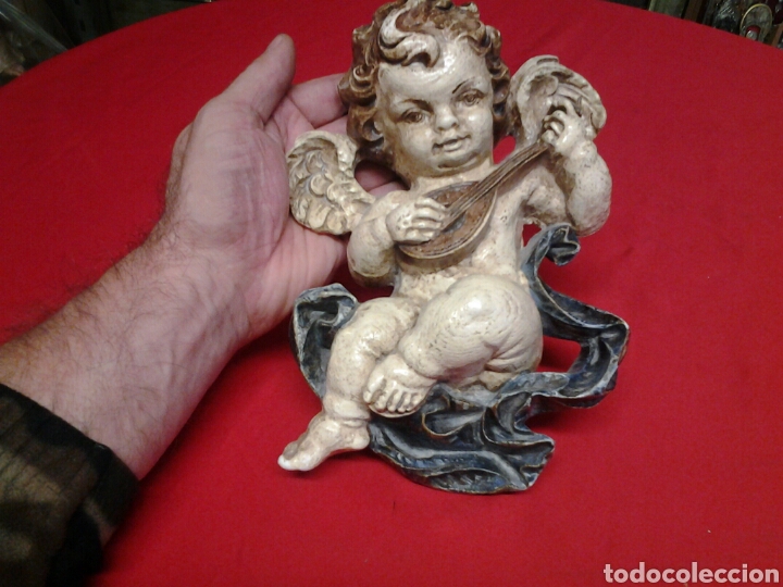 Antig&uuml;edades: Angel antiguo policromado - Foto 1