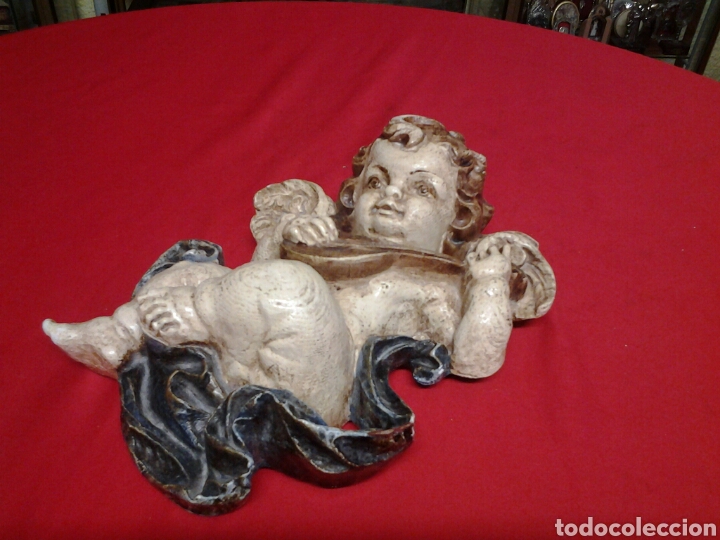 Antig&uuml;edades: Angel antiguo policromado - Foto 3