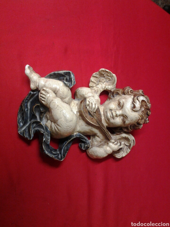 Antig&uuml;edades: Angel antiguo policromado - Foto 4