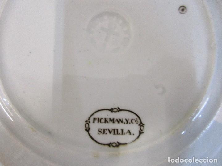 Antig&uuml;edades: 2 platos Pickman. 1870-1899. Marr&oacute;n - Foto 3