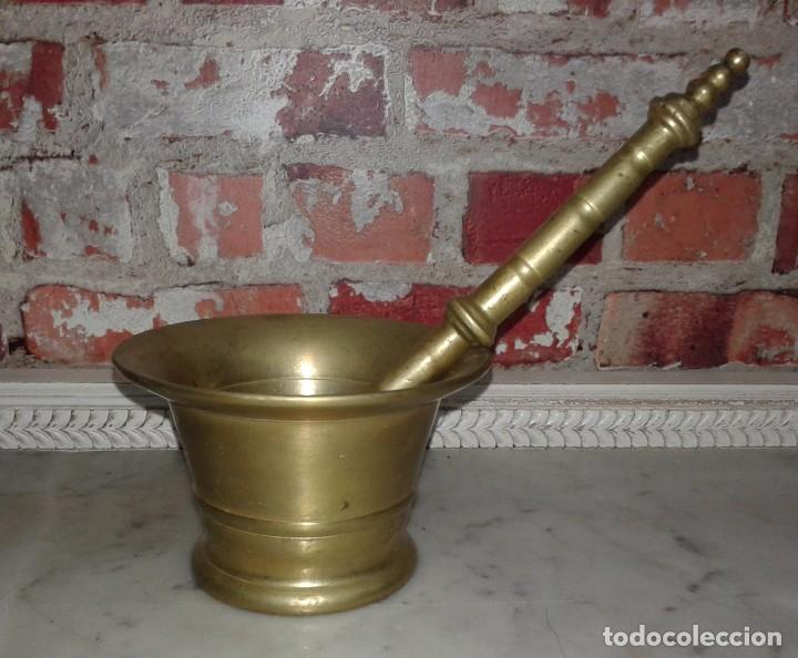 Antig&uuml;edades: MORTERO DE BRONCE PRINCIPIOS SIGLO XIX - Foto 1