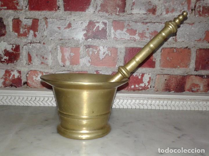Antig&uuml;edades: MORTERO DE BRONCE PRINCIPIOS SIGLO XIX - Foto 2