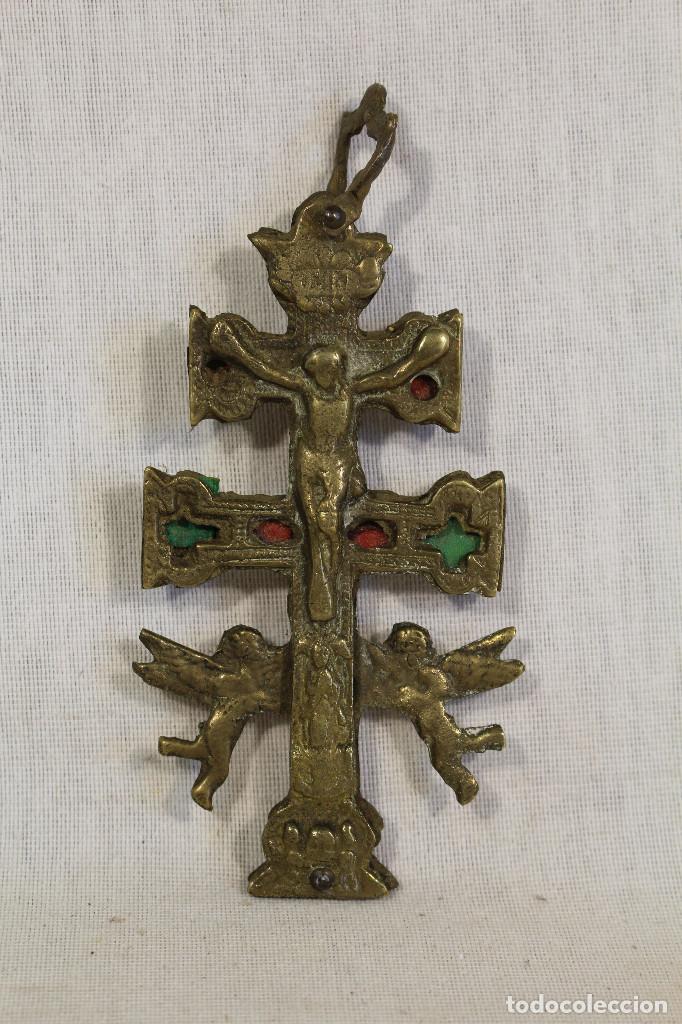 Antig&uuml;edades: cruz de caravaca en bronce - Foto 1