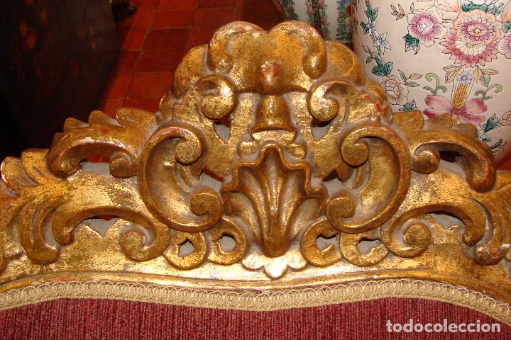 Antigüedades: Sofá dorado tallado - Siglo XX - Foto 4 - 103672723