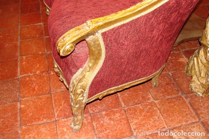 Antigüedades: Sofá dorado tallado - Siglo XX - Foto 9 - 103672723