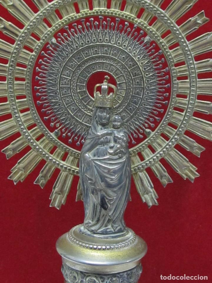 Antig&uuml;edades: FIGURA DE PLATA DE LA VIRGEN CON PIE DE M&Aacute;RMOL - Foto 2