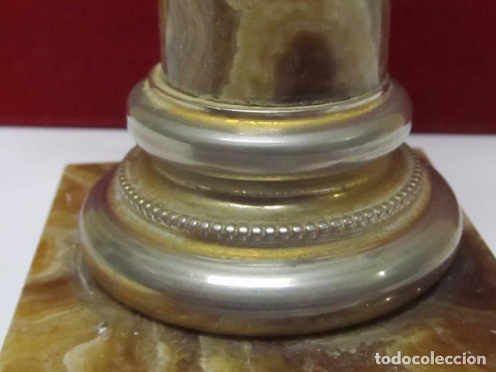 Antig&uuml;edades: FIGURA DE PLATA DE LA VIRGEN CON PIE DE M&Aacute;RMOL - Foto 4