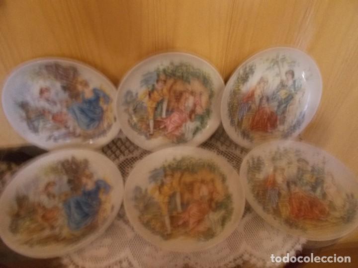 Antiquit&eacute;s: Lote 6platos decorados motivos princesas,miden sobre 20de diametro
