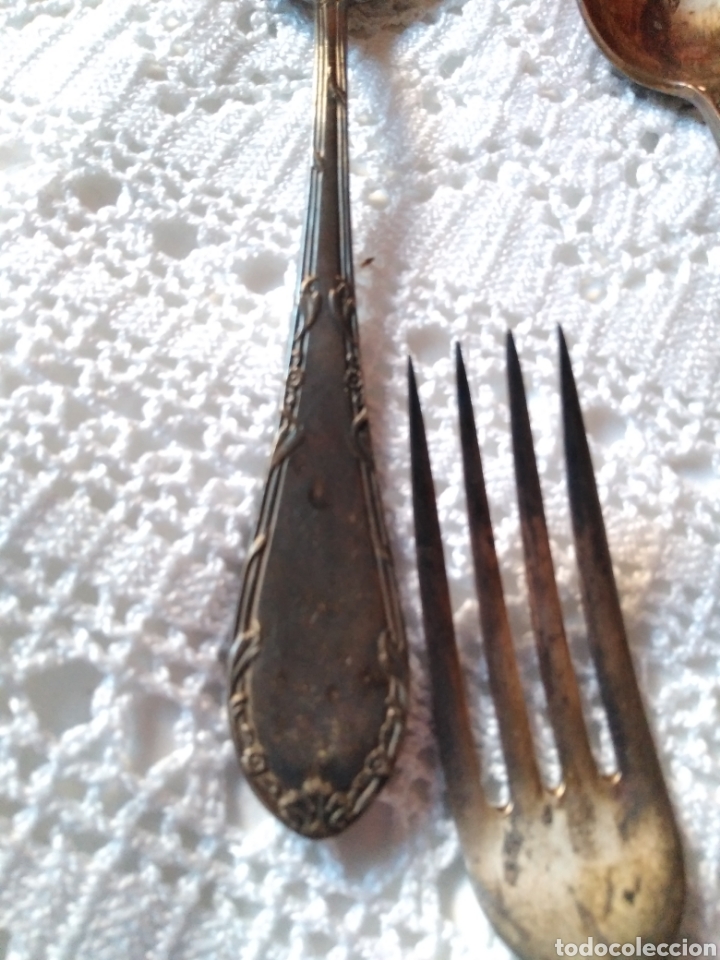 Antig&uuml;edades: Cubiertos de alpaca plateada - Foto 4