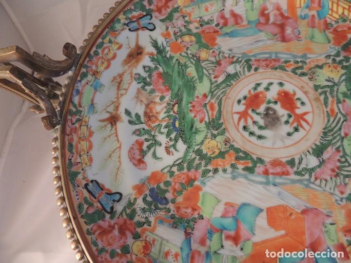 Antig&uuml;edades: ANTIGUO CENTRO DE MESA CANTON CON ENGARCES EN BRONCE - Foto 6