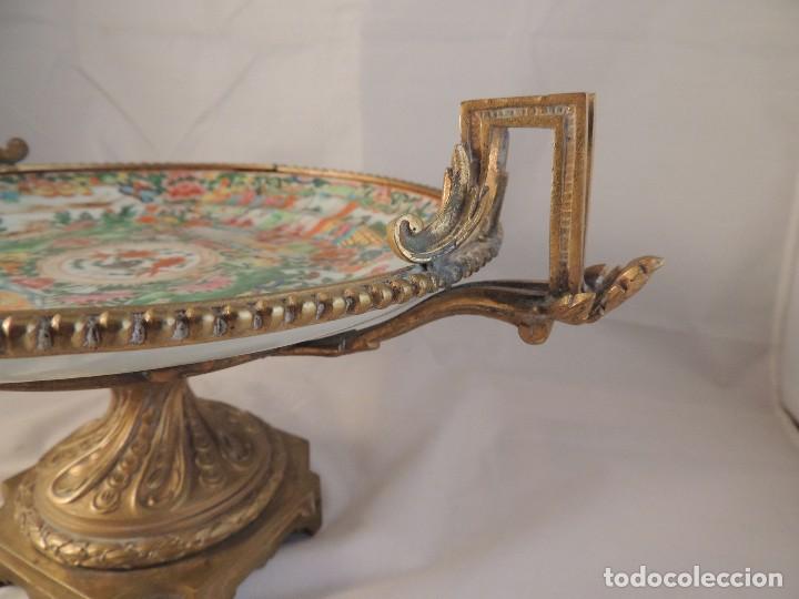 Antig&uuml;edades: ANTIGUO CENTRO DE MESA CANTON CON ENGARCES EN BRONCE - Foto 10