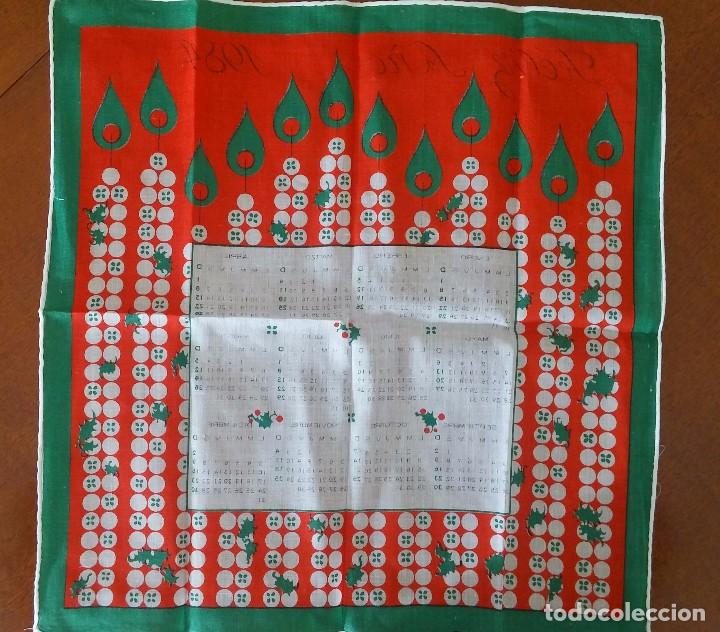 Antig&uuml;edades: Pa&ntilde;uelo estampado con calendario 1984 - Foto 4