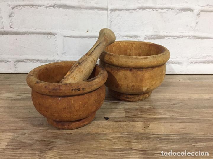 Antig&uuml;edades: Antiguo d&uacute;o de morteros de madera - Foto 1