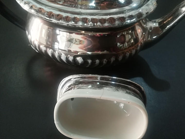 Antig&uuml;edades: Tetera loza reflejos de plata S.XIX: - Foto 6