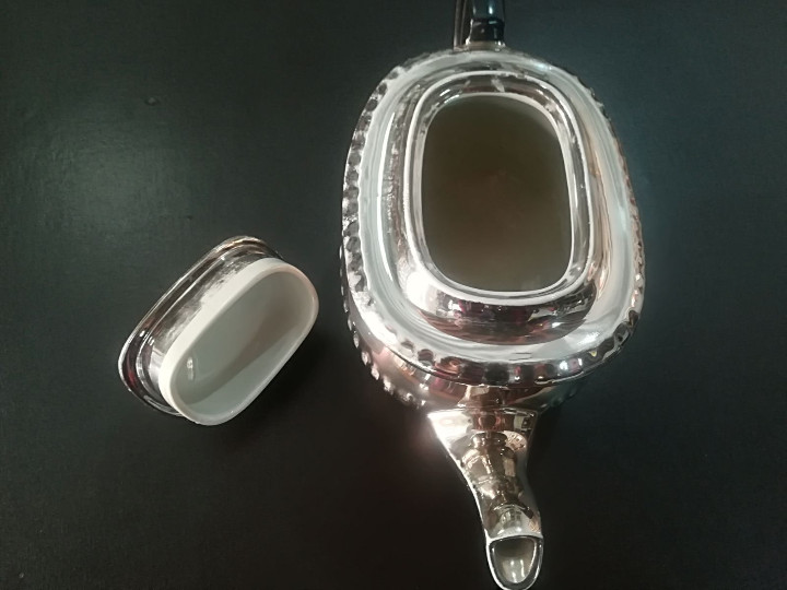 Antig&uuml;edades: Tetera loza reflejos de plata S.XIX: - Foto 7