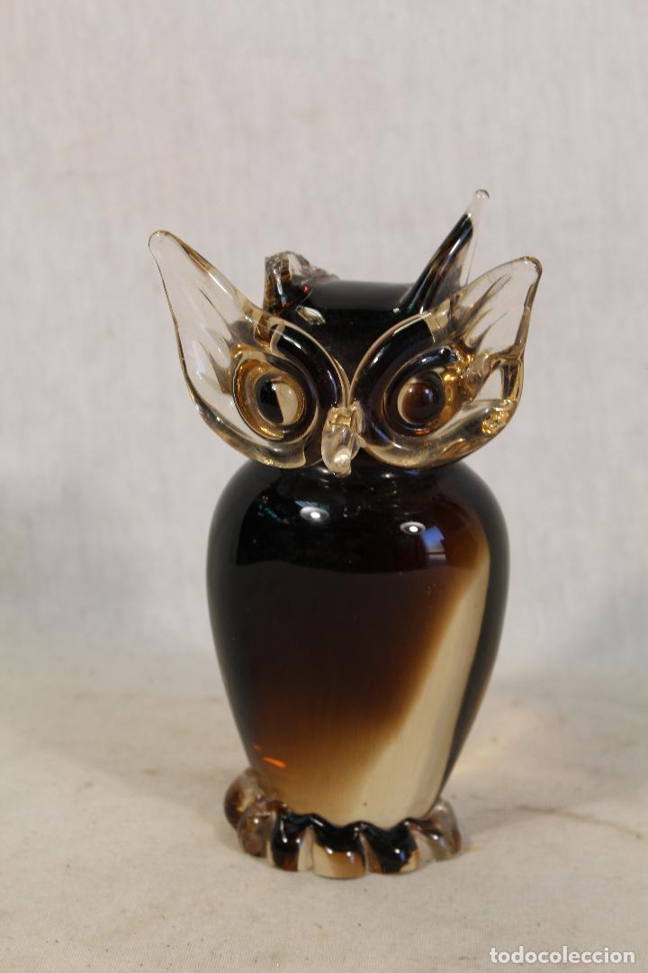 Antig&uuml;edades: buho en cristal de murano - Foto 2