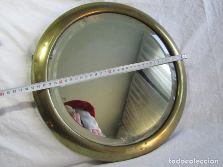 Antig&uuml;edades: Espejo de pared circular. Bronce con cristal biselado - Foto 3