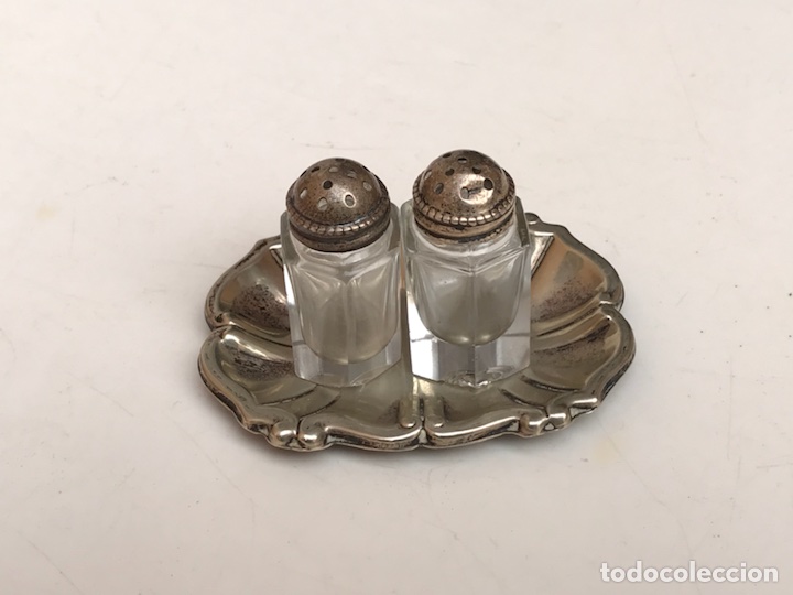 Antiques: ANTIGUO SALERO Y PIMENTERO EN PLATA?, DISE&Ntilde;O ARDECO