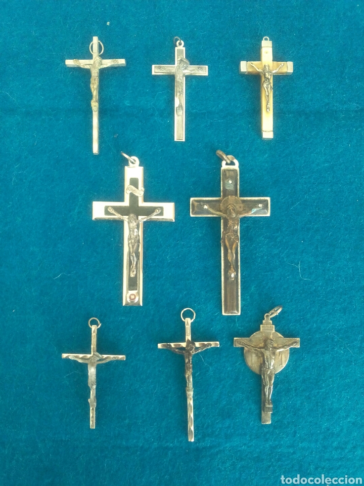 Antig&uuml;edades: LOTE DE 8 CRUCIFIJOS - Foto 1