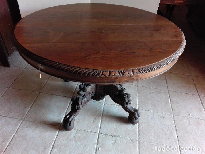 Antig&uuml;edades: MESA RENACENTISTA OVALADA, EXTENSIBLE - Foto 1