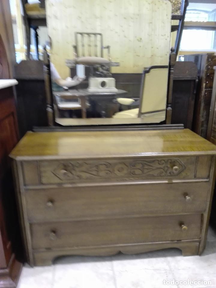 Antig&uuml;edades: COMODA TOCADOR DE ROBLE, CERCA DE 1.930 - Foto 2