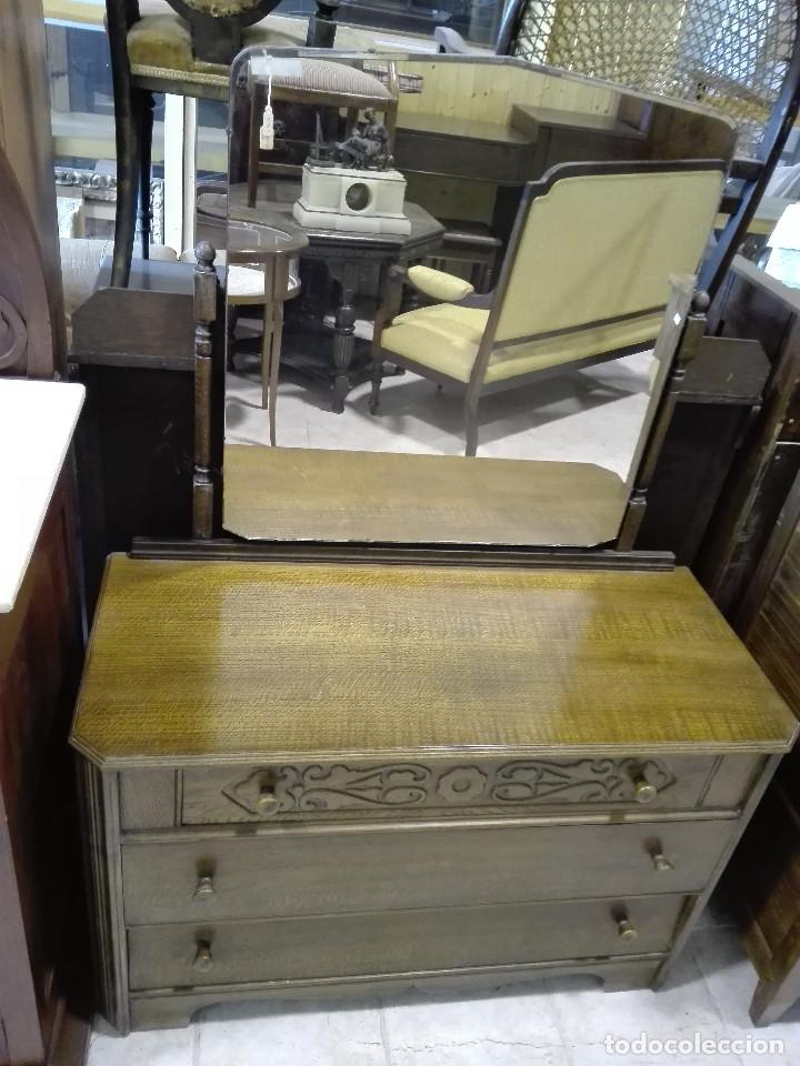 Antig&uuml;edades: COMODA TOCADOR DE ROBLE, CERCA DE 1.930 - Foto 3